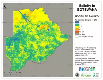 Salinity map of Botswana