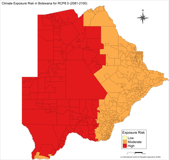 Vulnerability map of Botswana