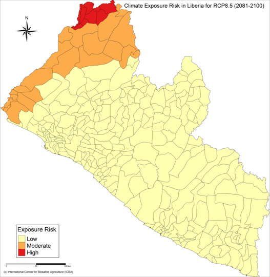 Vulnerability map of Liberia