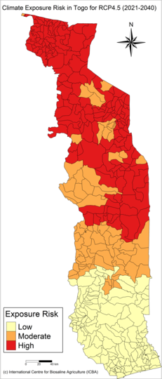 Vulnerability map of Togo