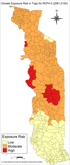 Vulnerability map of Togo