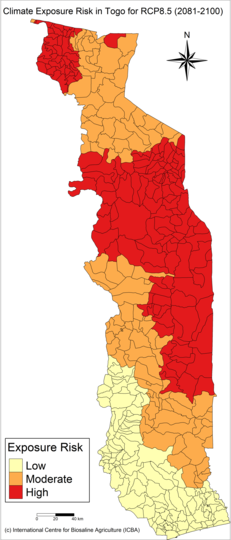 Vulnerability map of Togo